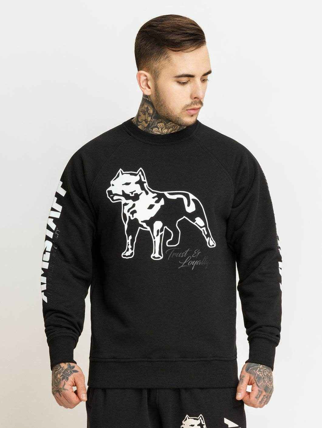 Amstaff Logo 2.0 Sweatshirt Black White - Amstaff Wear