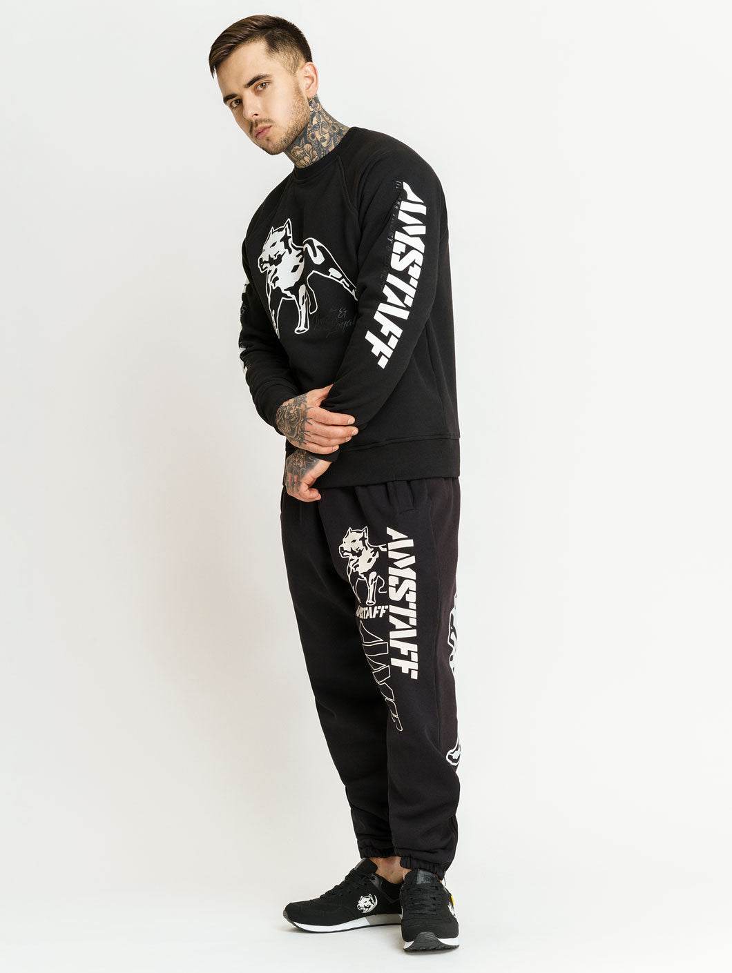 Amstaff Logo 2.0 Sweatshirt Black White - Amstaff Wear