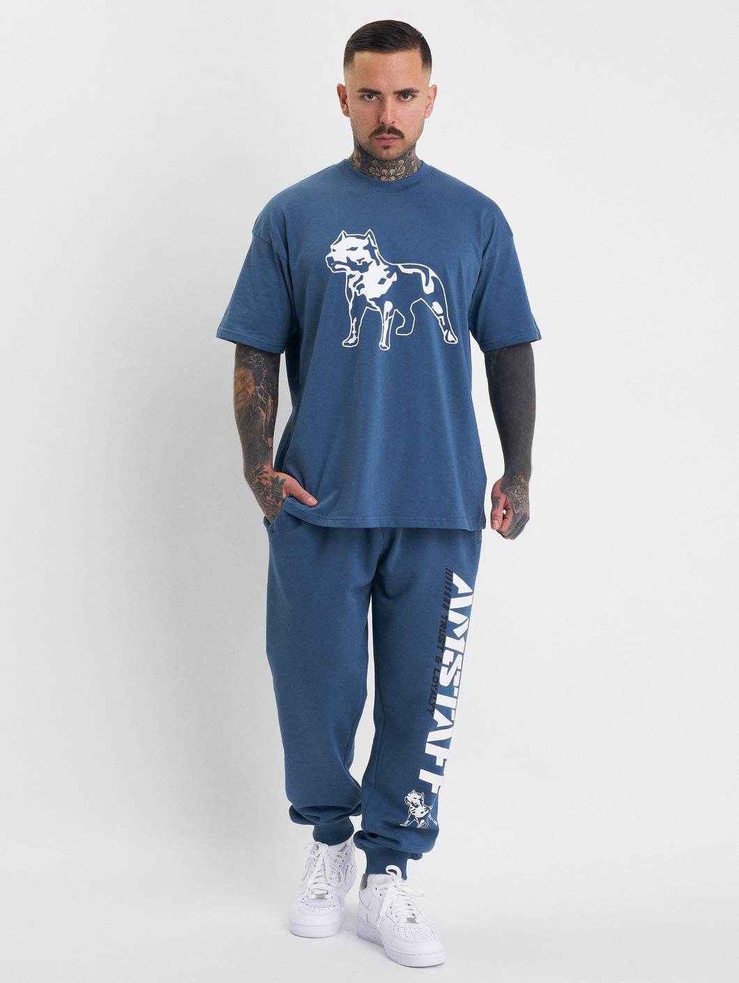 Amstaff Logo 2.0 T-Shirt Cobald Blue - Amstaff Wear