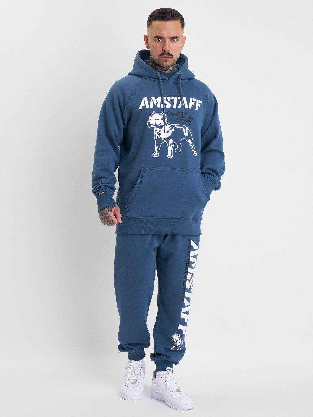 Amstaff Logo 2.0 Hoodie Cobald Blue - Amstaff Wear