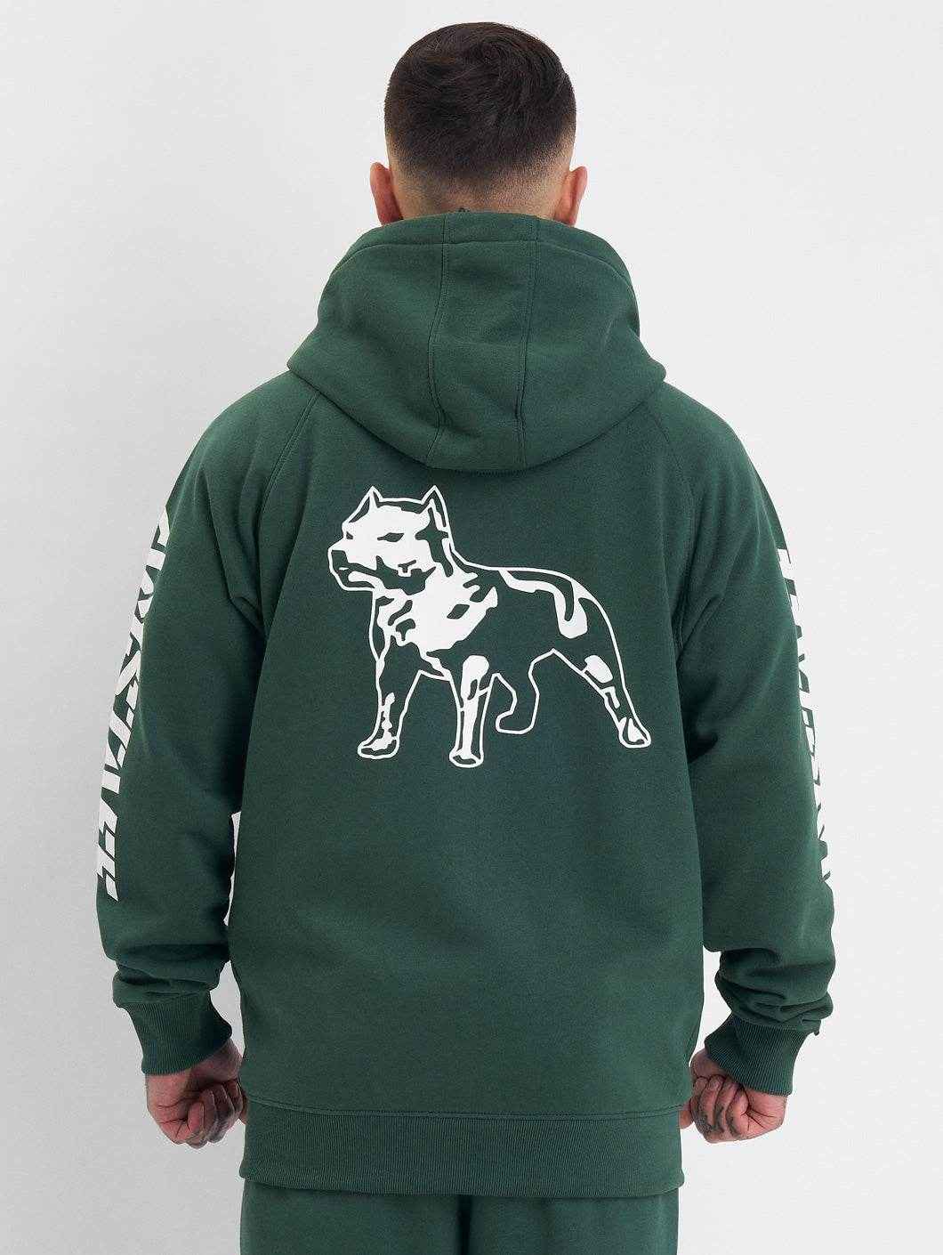 Amstaff Logo 2.0 Ziphoodie Green - Amstaff Wear