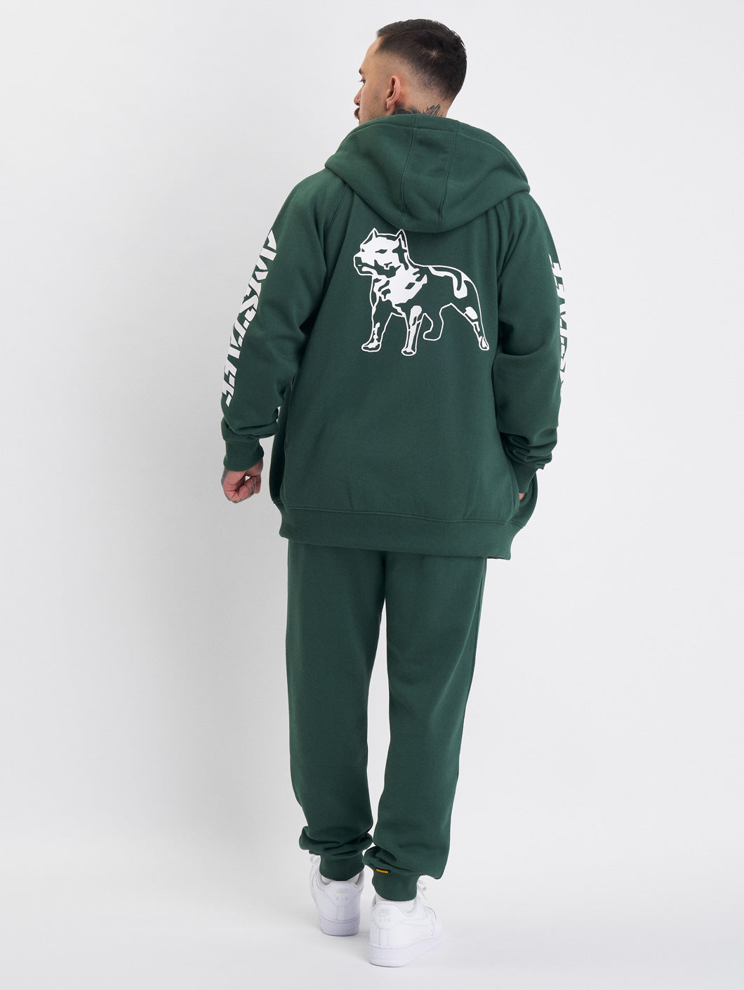 Amstaff Logo 2.0 Ziphoodie Green - Amstaff Wear