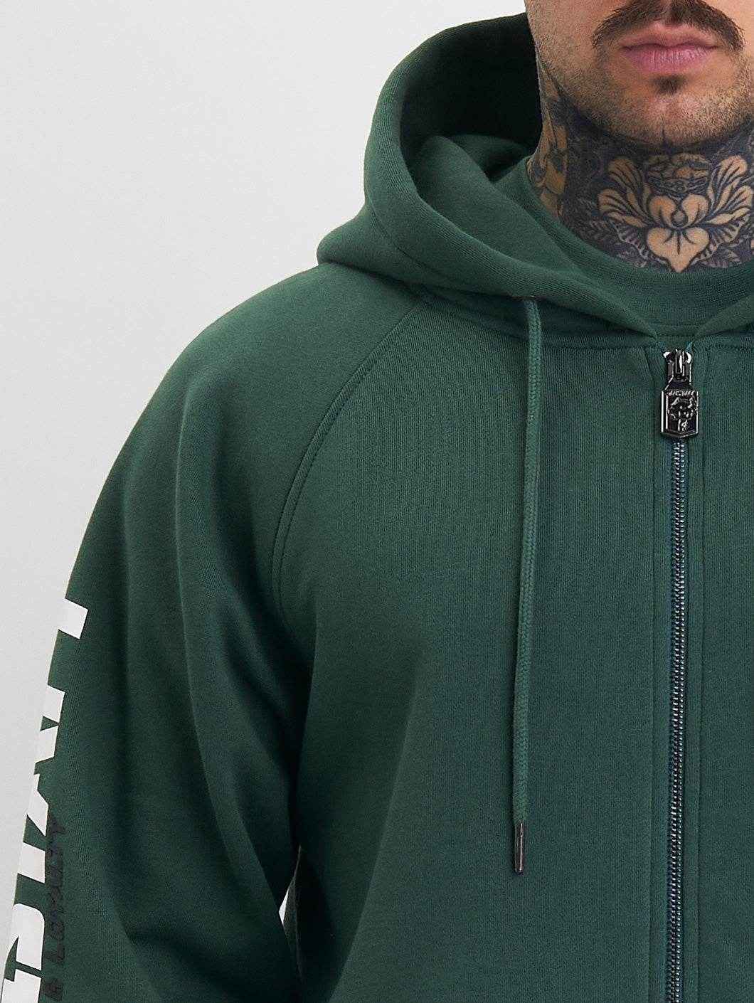 Amstaff Logo 2.0 Ziphoodie Green - Amstaff Wear