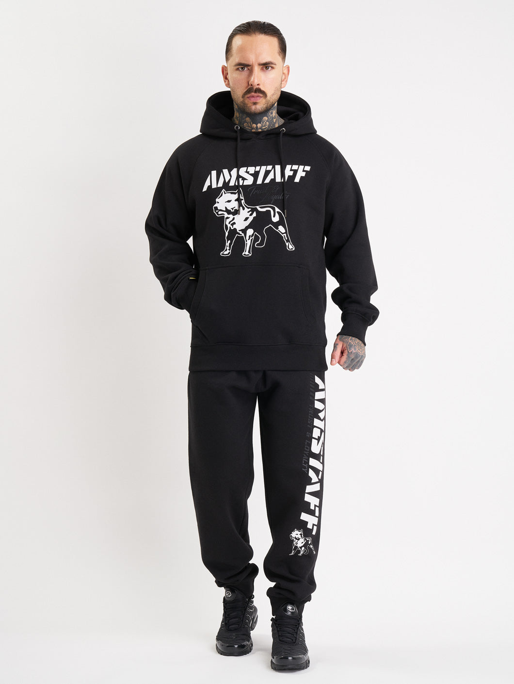 Amstaff Logo 2.0 Hoodie Black White - Amstaff Wear