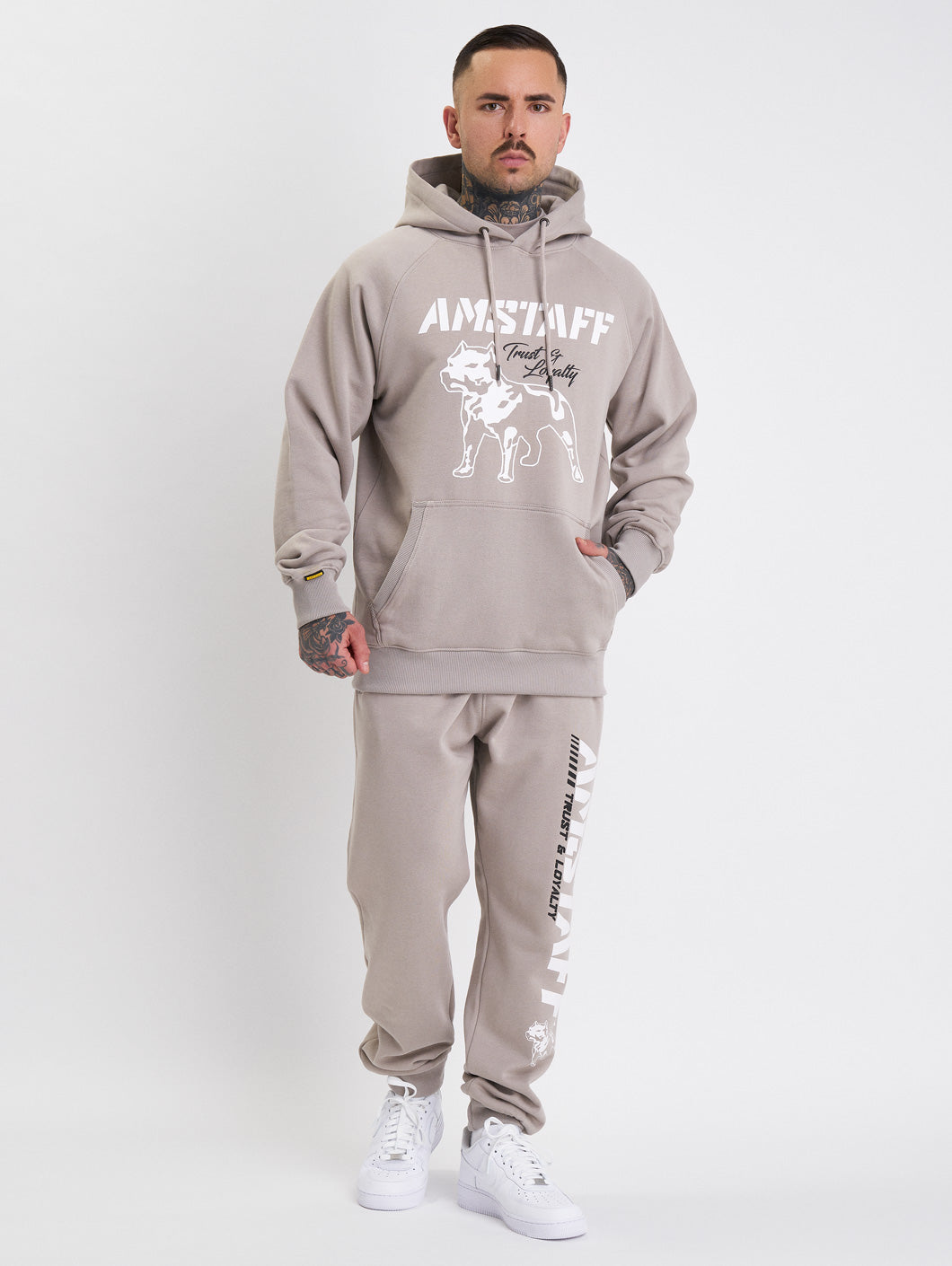 Amstaff Logo 2.0 Hoodie Beige - Amstaff Wear