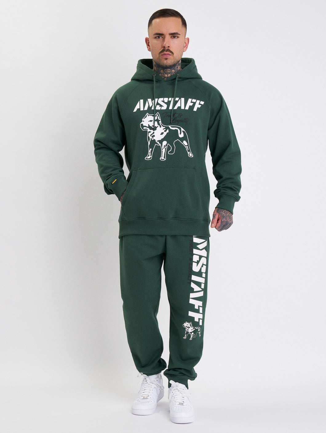 Amstaff Logo 2.0 Hoodie Green - Amstaff Wear