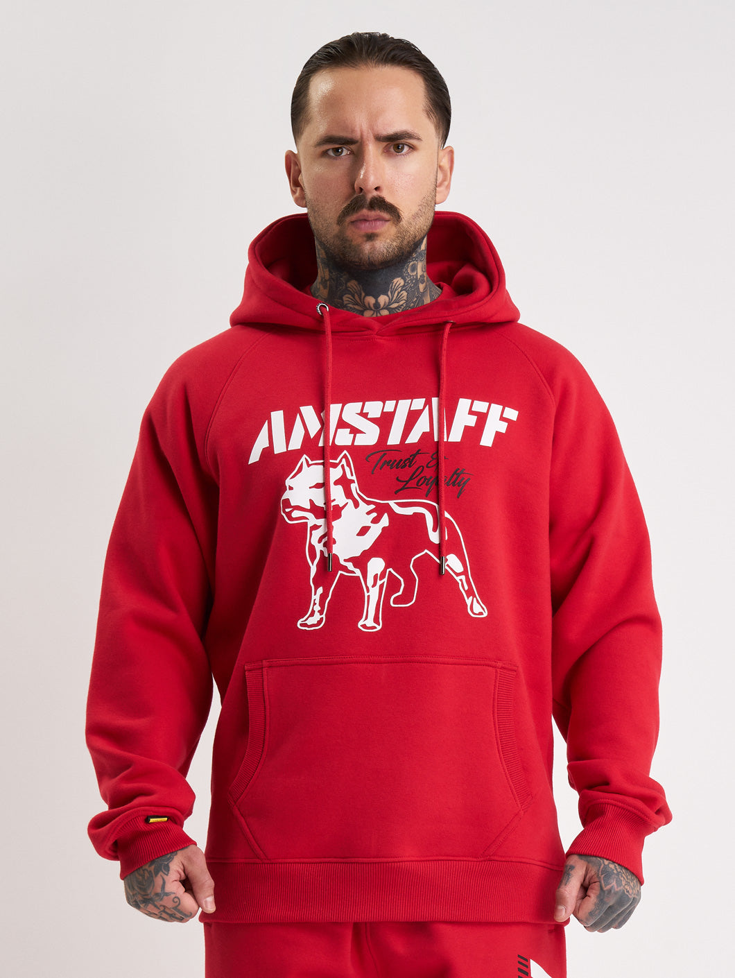 Amstaff Logo 2.0 Hoodie Red White - Amstaff Wear