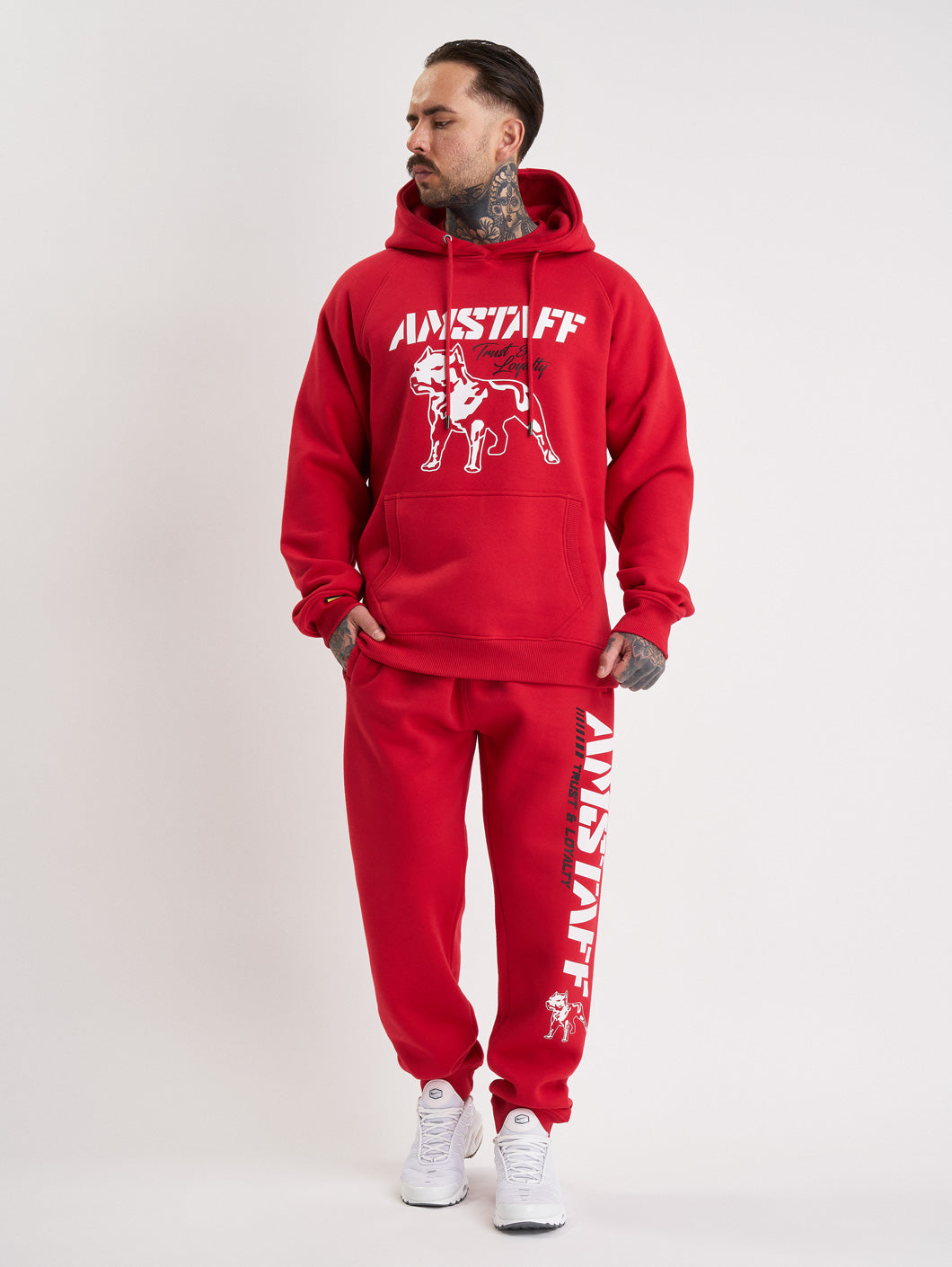 Amstaff Logo 2.0 Hoodie Red White - Amstaff Wear
