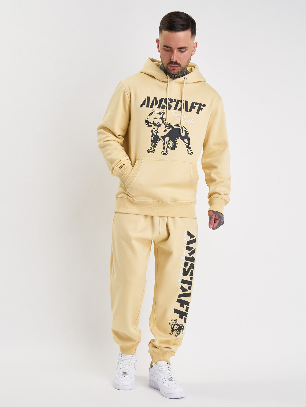 Amstaff Logo 2.0 Hoodie Vanilla Cream - Amstaff Wear