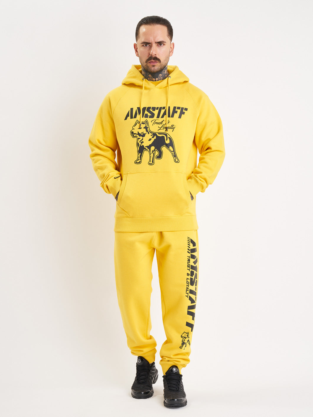 Amstaff Logo 2.0 Hoodie Yellow Black - Amstaff Wear