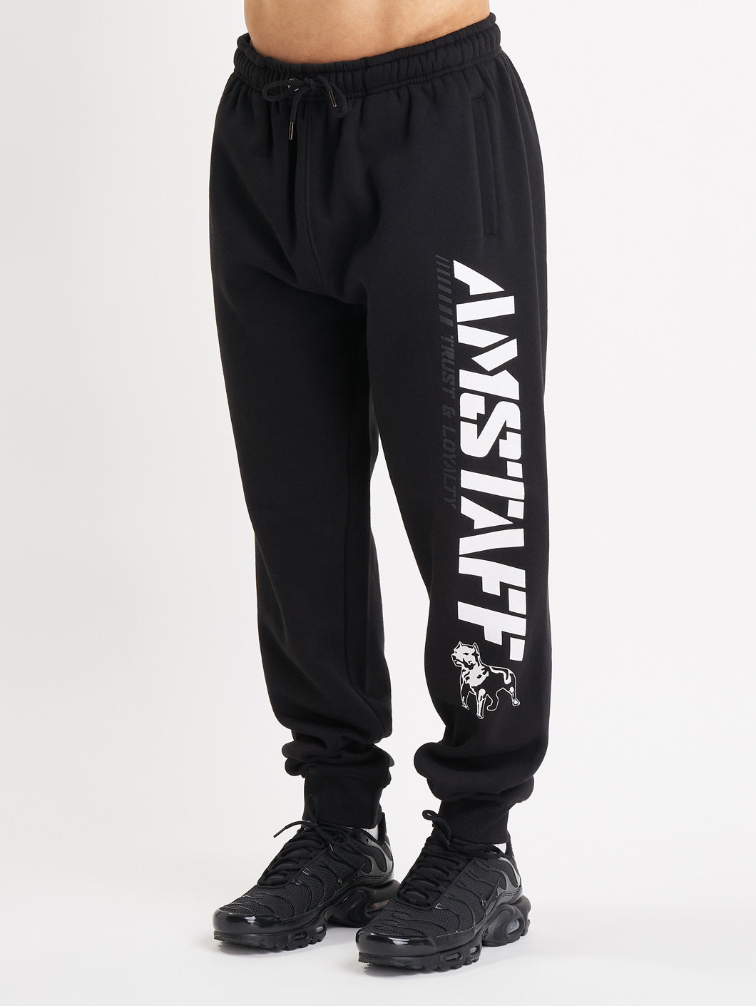 Amstaff Logo 2.0 Sweatpants Black White - Amstaff Wear