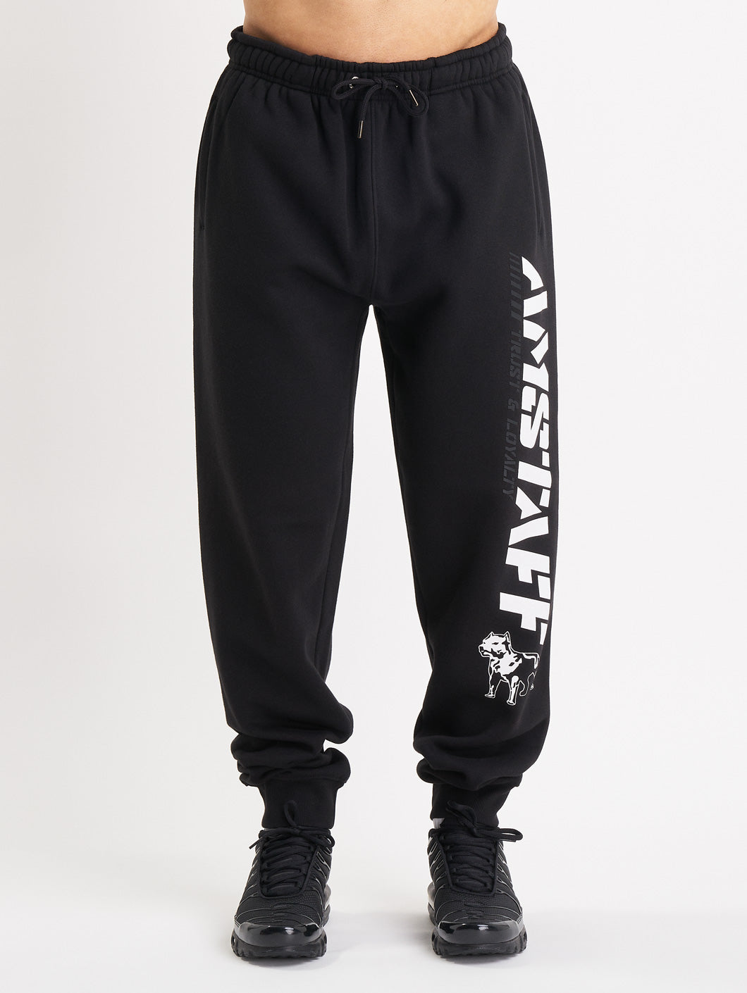 Amstaff Logo 2.0 Sweatpants Black White - Amstaff Wear