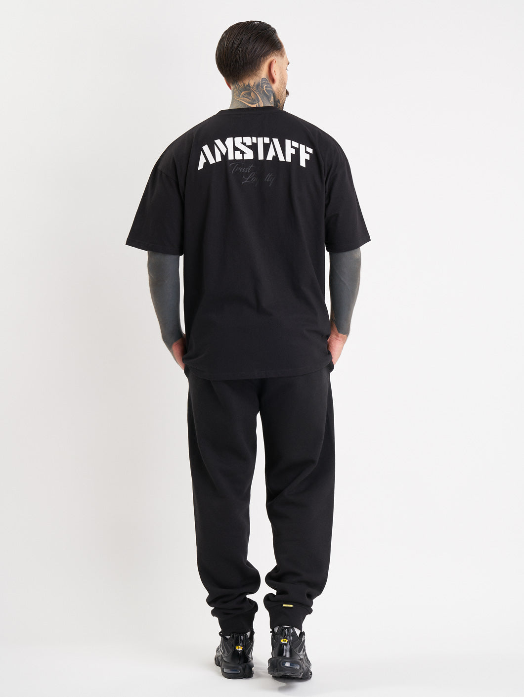 Amstaff Logo 2.0 Sweatpants Black White - Amstaff Wear