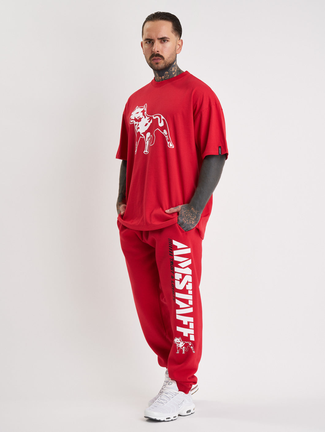 Amstaff Logo 2.0 Sweatpants Red - Amstaff Wear