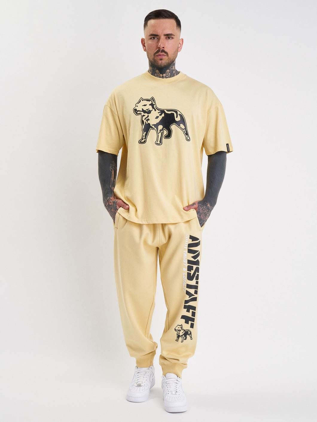 Amstaff Logo 2.0 Sweatpants Vanilla Cream - Amstaff Wear