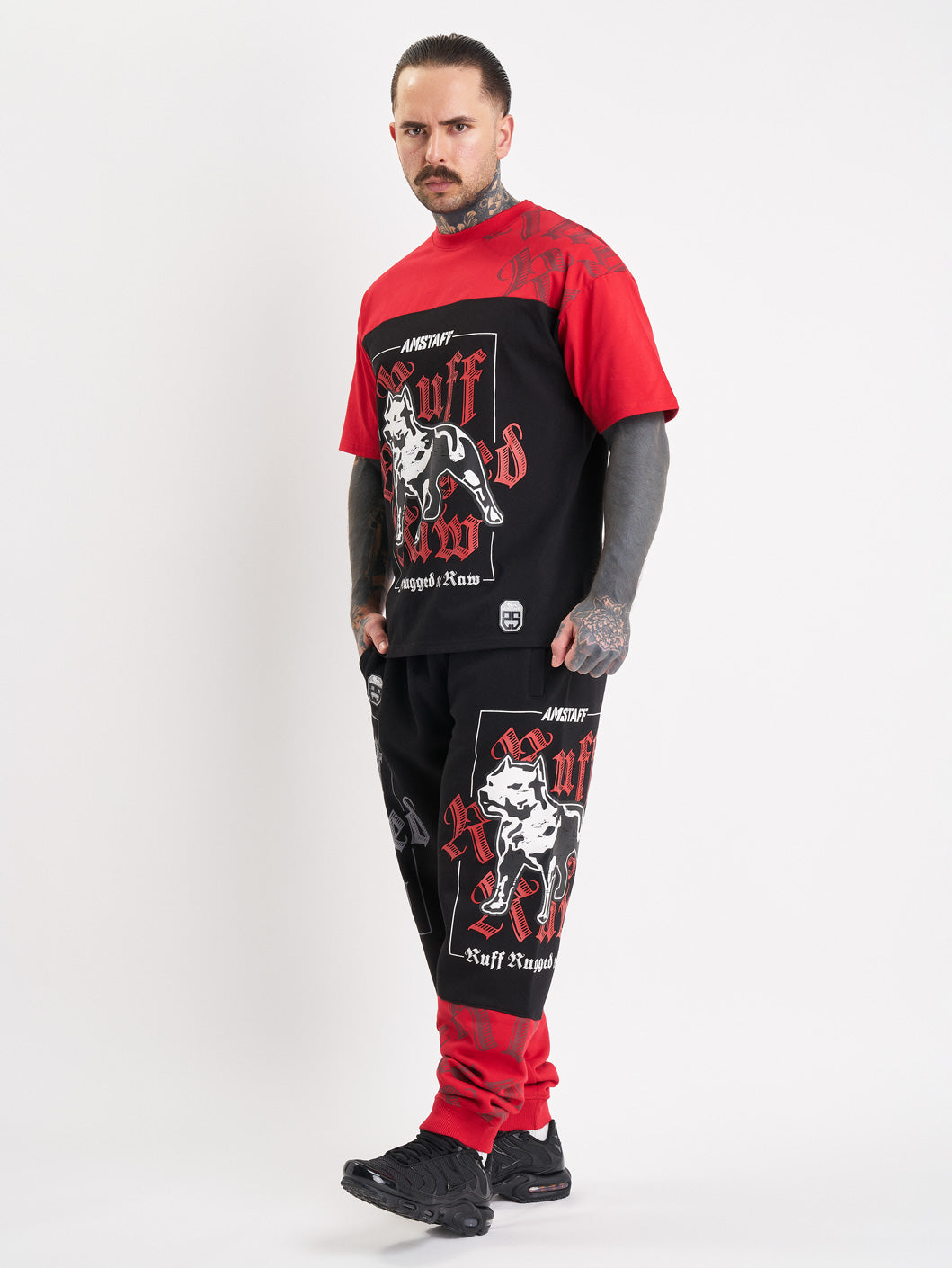 Amstaff Zane Sweatpants Black Red