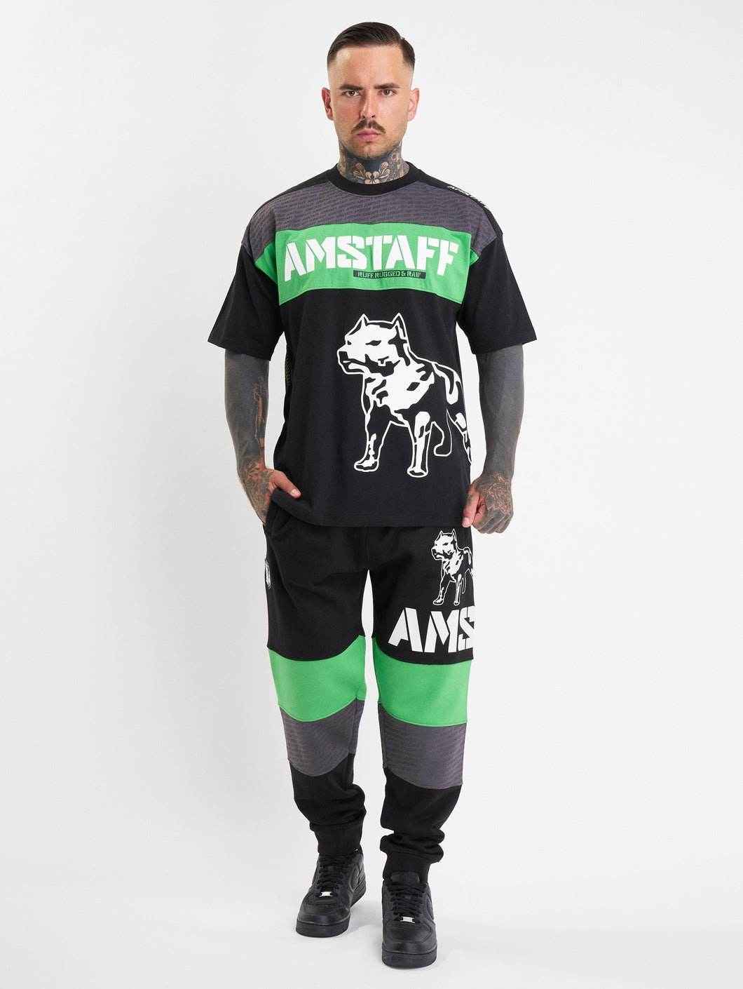 Amstaff Masho Sweatpants Black Grey Green - Amstaff Wear
