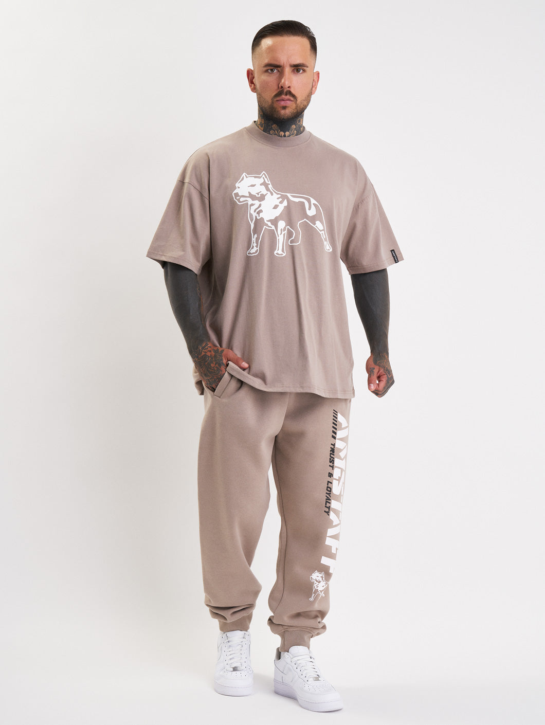 Amstaff Logo 2.0 T-Shirt Light Brown - Amstaff Wear