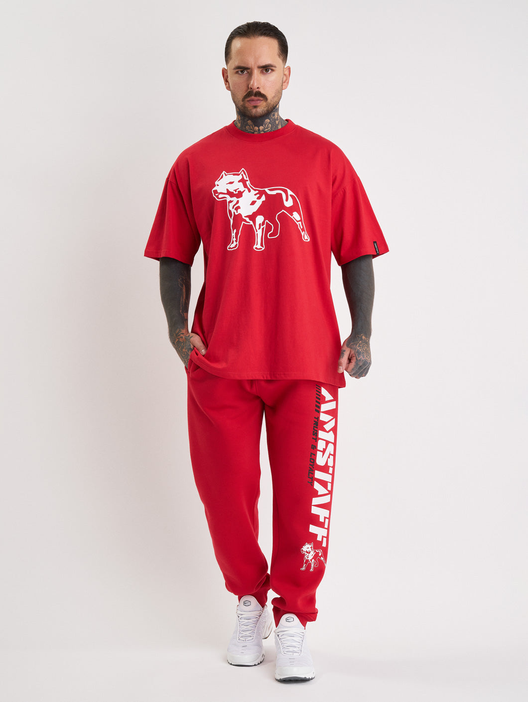 Amstaff Logo 2.0 T-Shirt Red White - Amstaff Wear