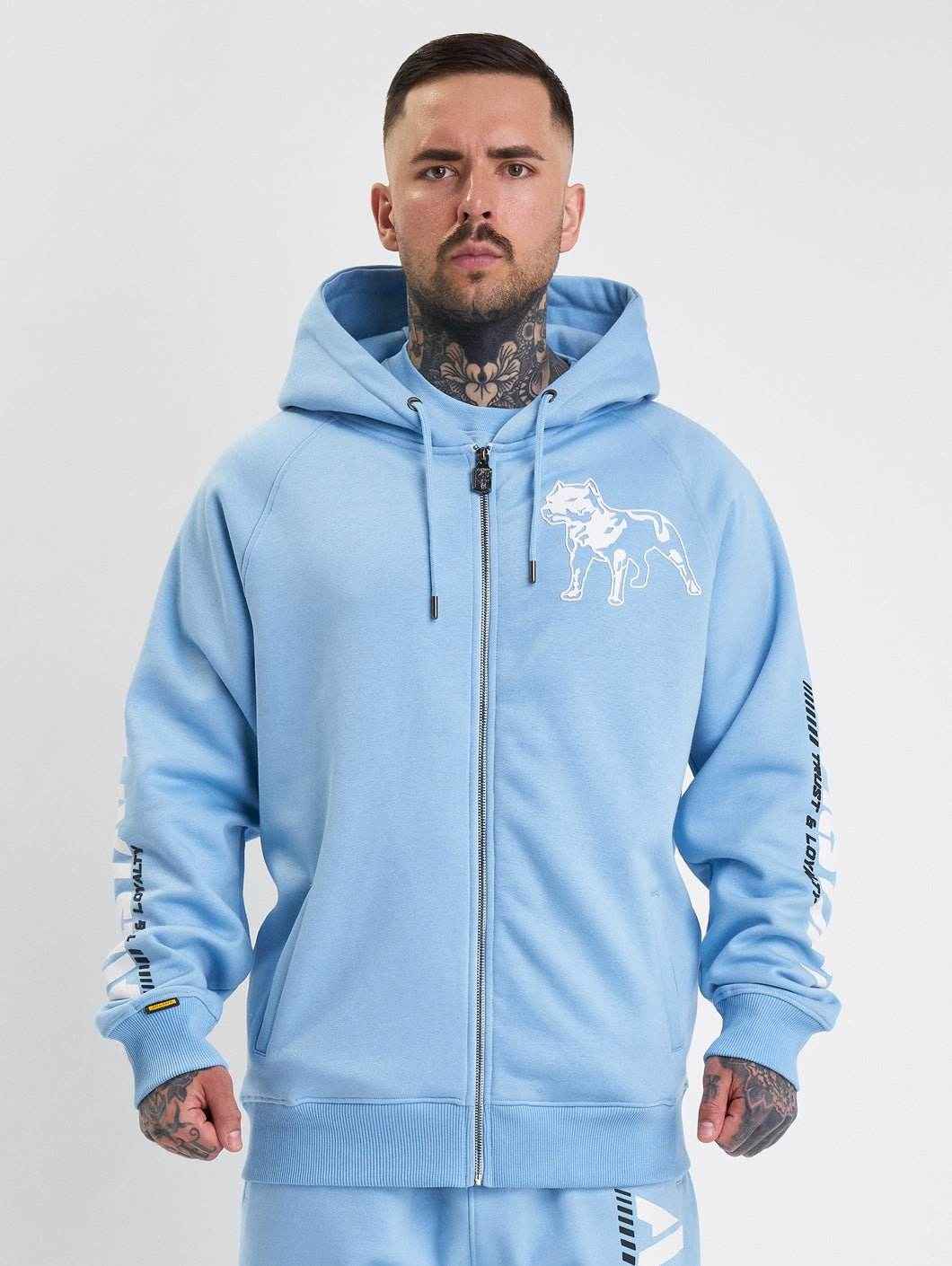 Amstaff Logo 2.0 Ziphoodie Horizon Blue - Amstaff Wear