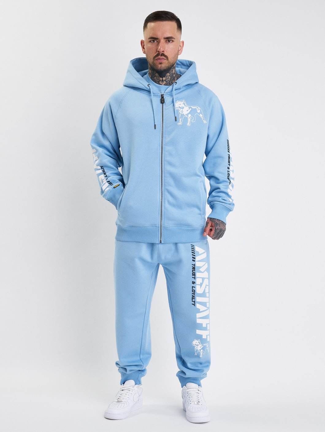Amstaff Logo 2.0 Ziphoodie Horizon Blue - Amstaff Wear