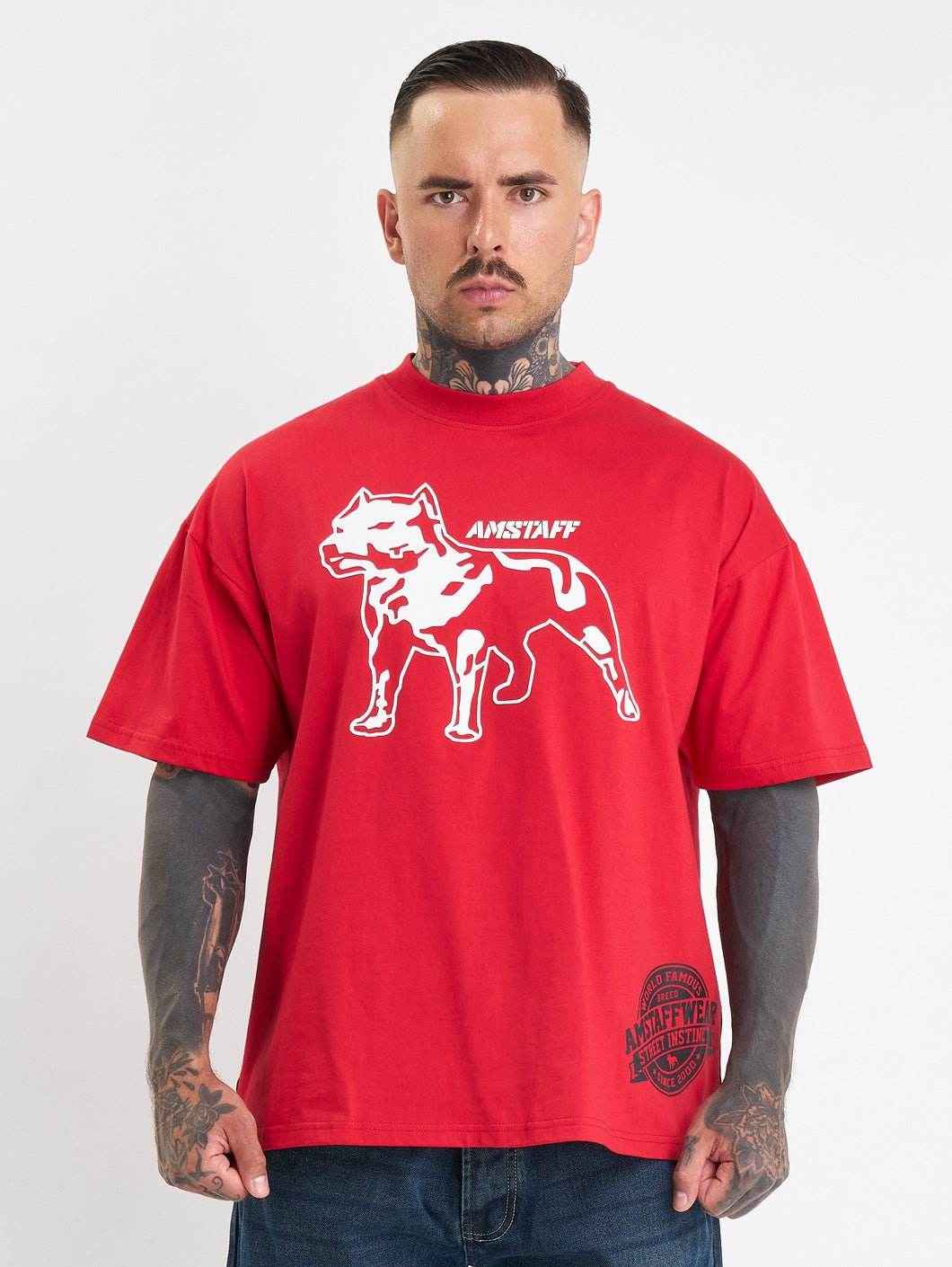 Amstaff Gattos T-Shirt Red - Amstaff Wear