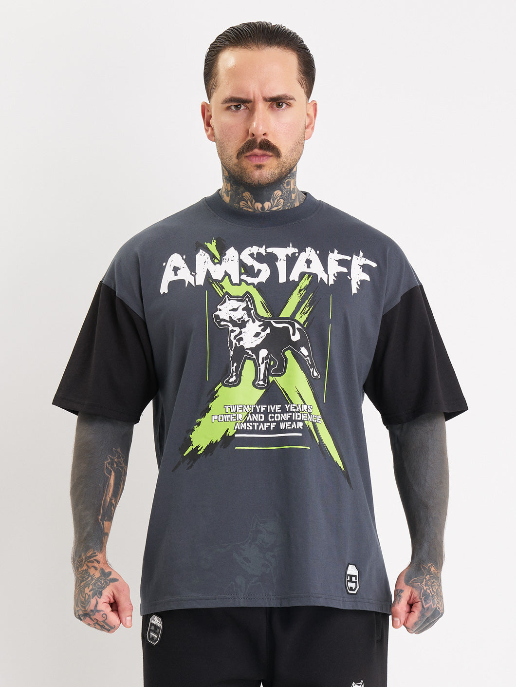 Amstaff Sector T-Shirt Grey Black - Amstaff Wear