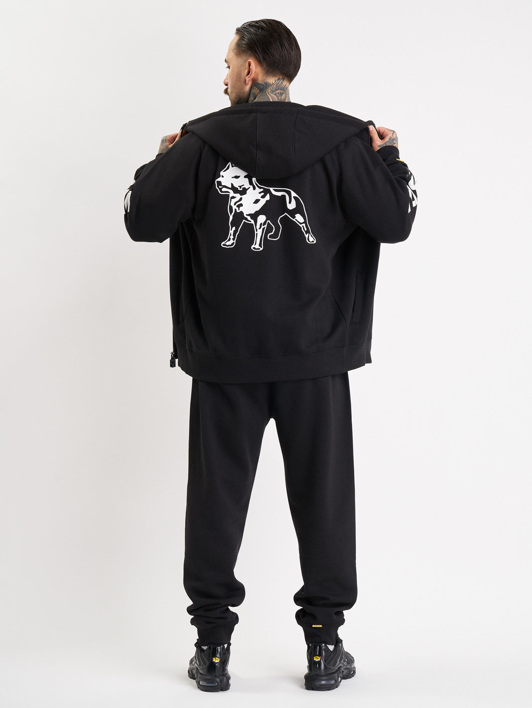 Amstaff Logo 2.0 Ziphoodie Black White - Amstaff Wear