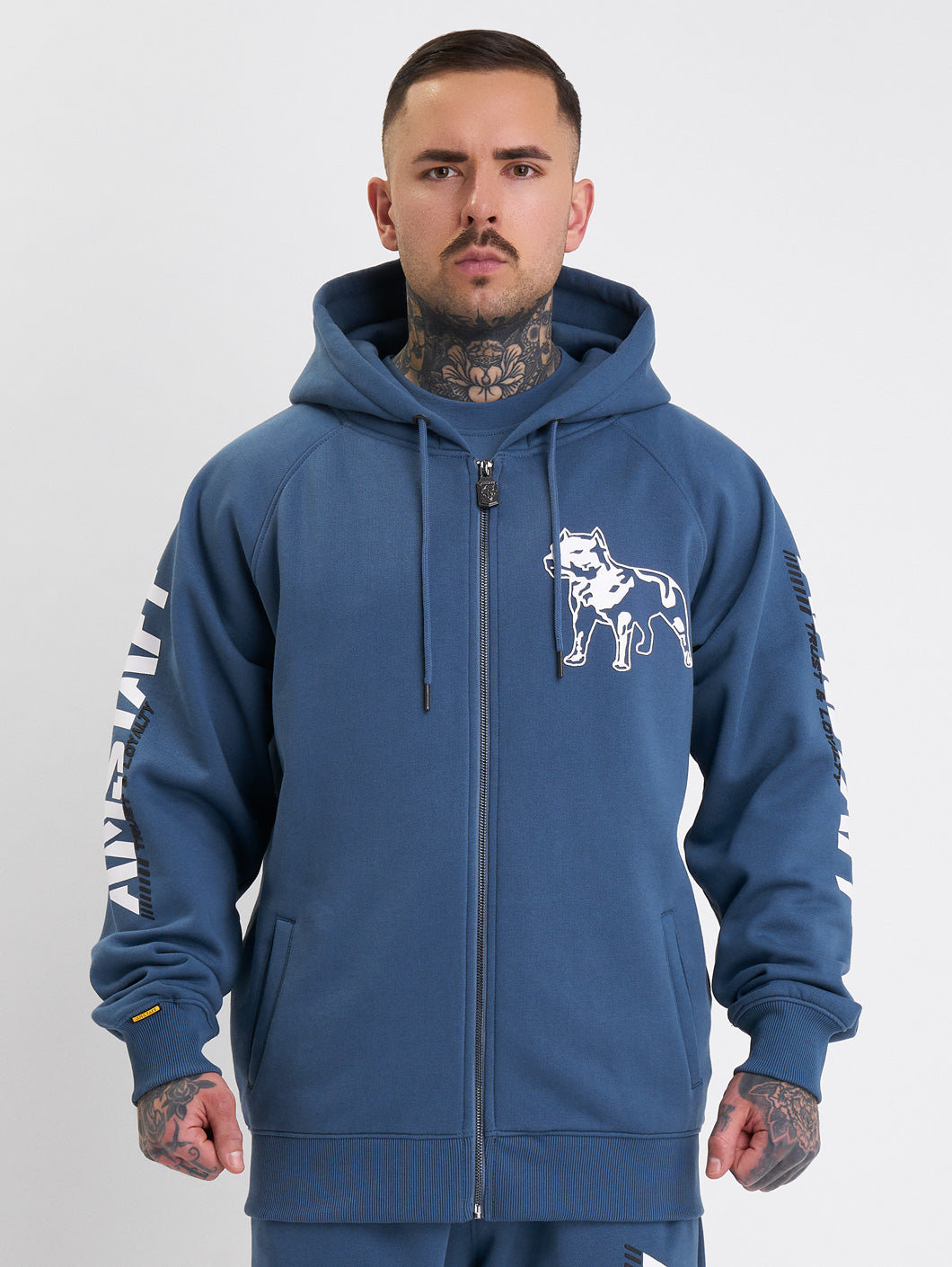 Amstaff Logo 2.0 Ziphoodie Cobald Blue - Amstaff Wear