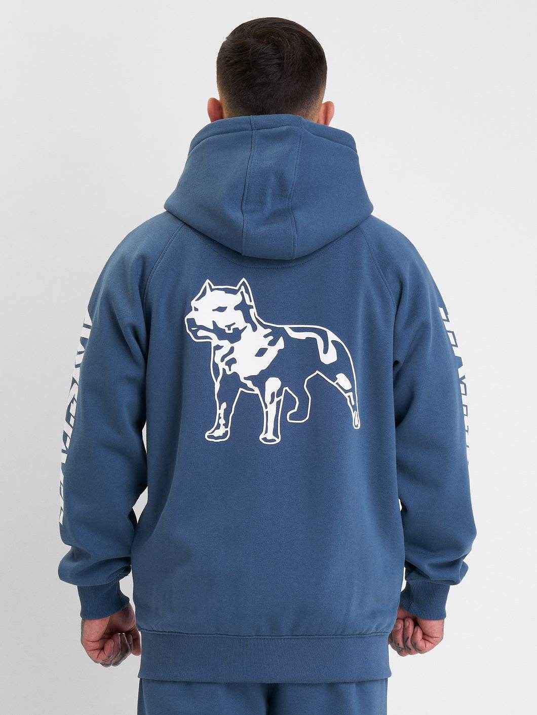 Amstaff Logo 2.0 Ziphoodie Cobald Blue - Amstaff Wear