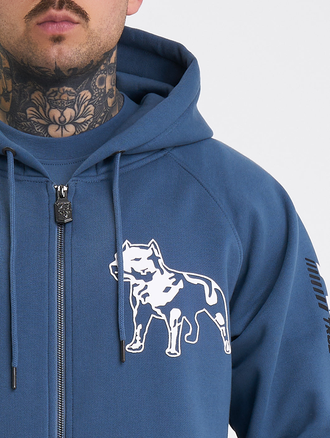 Amstaff Logo 2.0 Ziphoodie Cobald Blue - Amstaff Wear