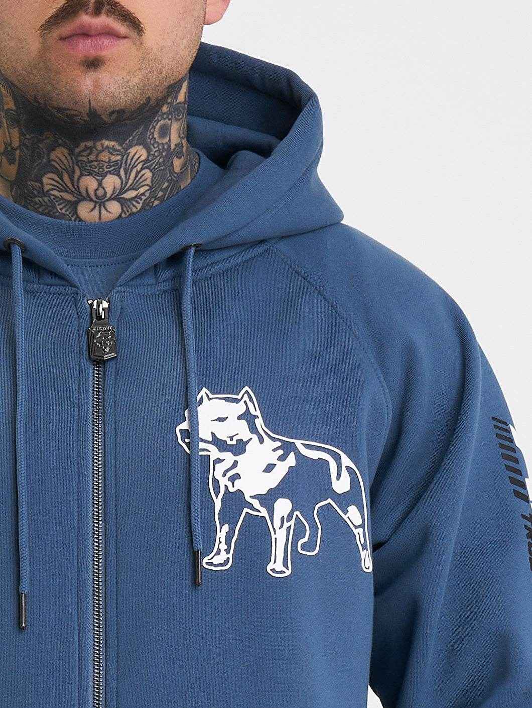 Amstaff Logo 2.0 Ziphoodie Cobald Blue - Amstaff Wear
