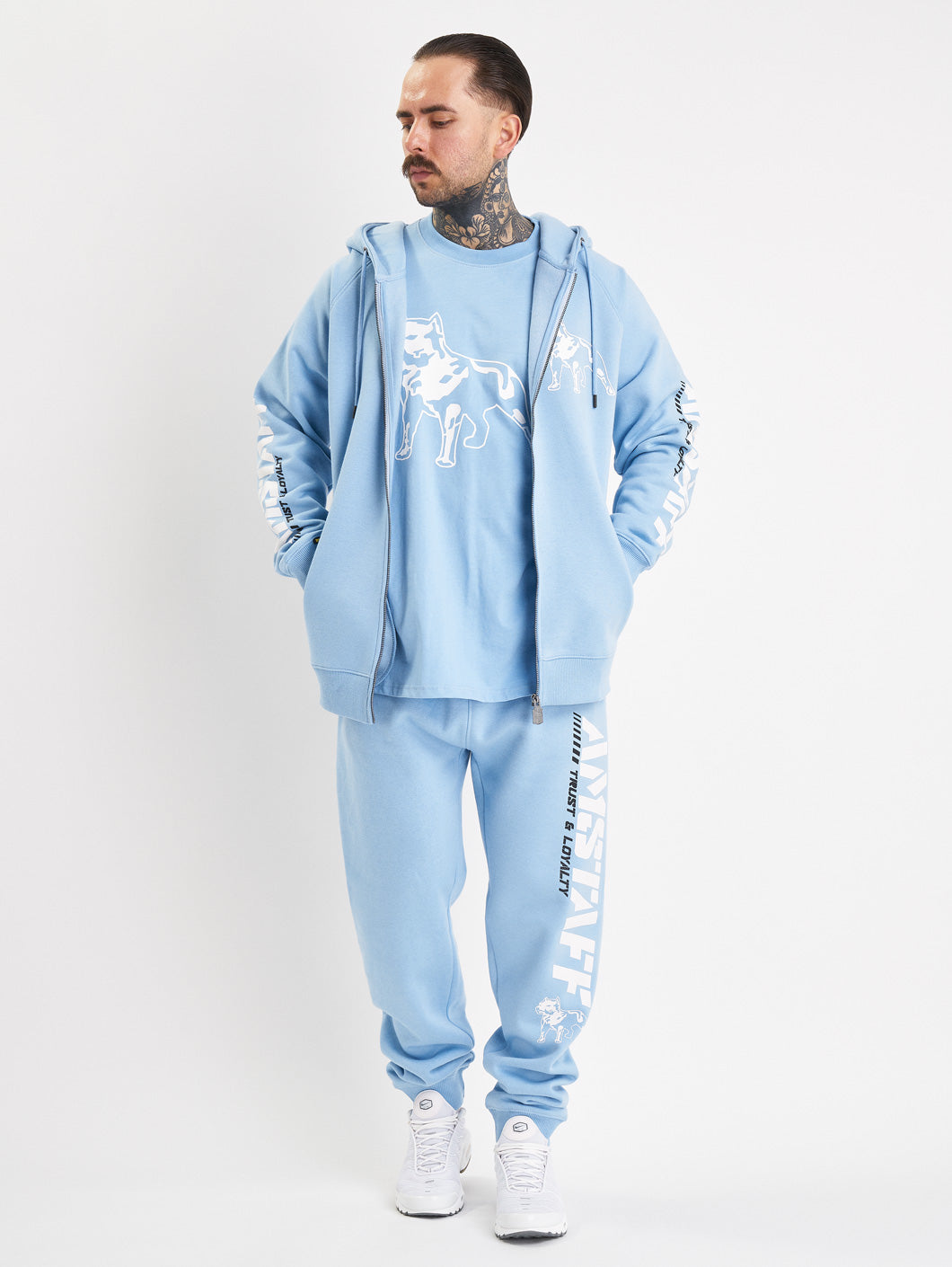 Amstaff Logo 2.0 Ziphoodie Horizon Blue - Amstaff Wear