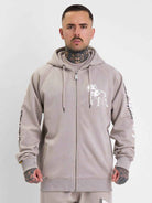 Amstaff Logo 2.0 Ziphoodie Beige - Amstaff Wear