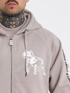 Amstaff Logo 2.0 Ziphoodie Beige - Amstaff Wear