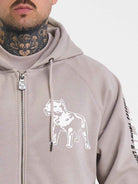 Amstaff Logo 2.0 Ziphoodie Beige - Amstaff Wear