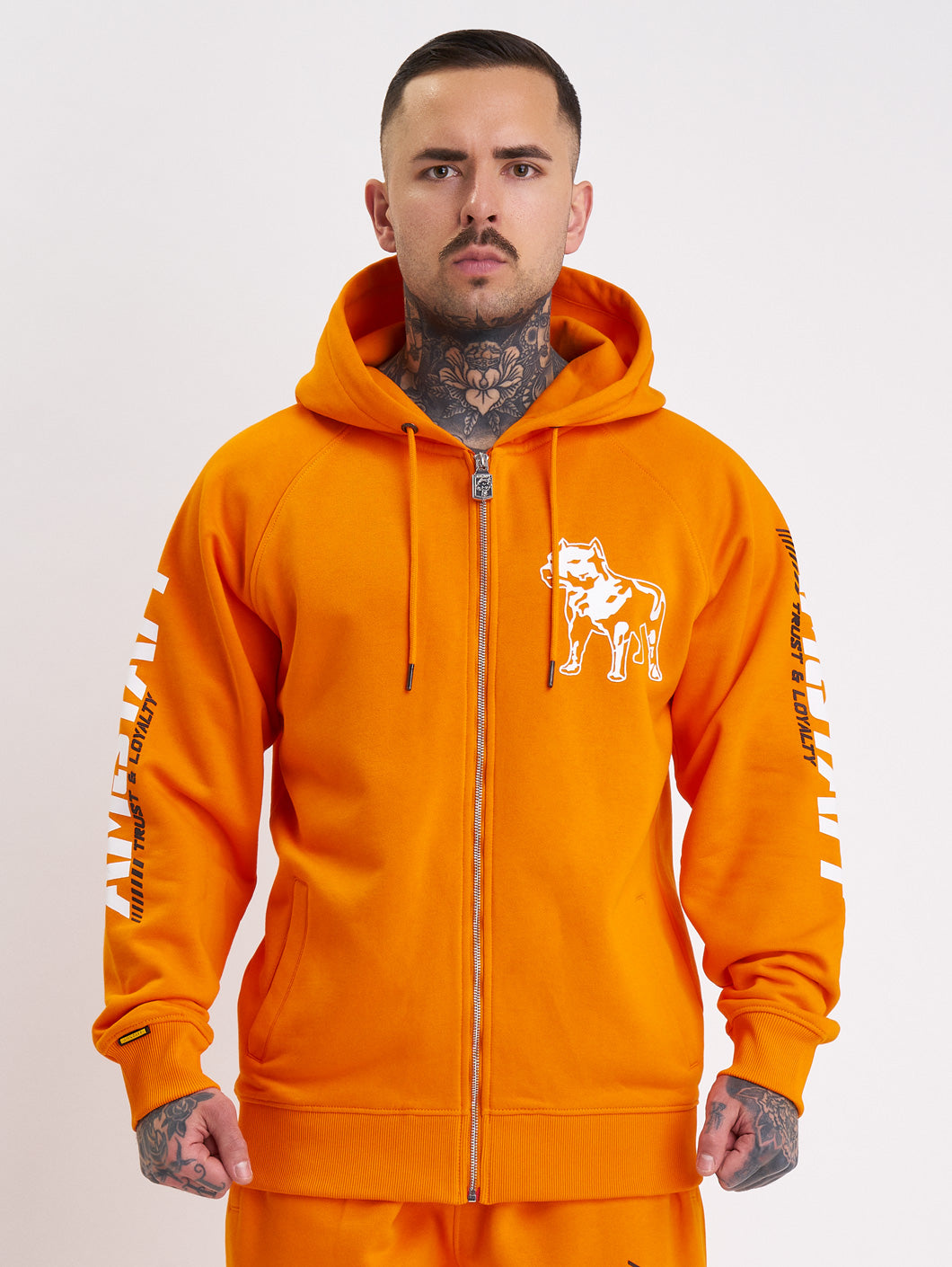 Amstaff Logo 2.0 Ziphoodie Orange - Amstaff Wear