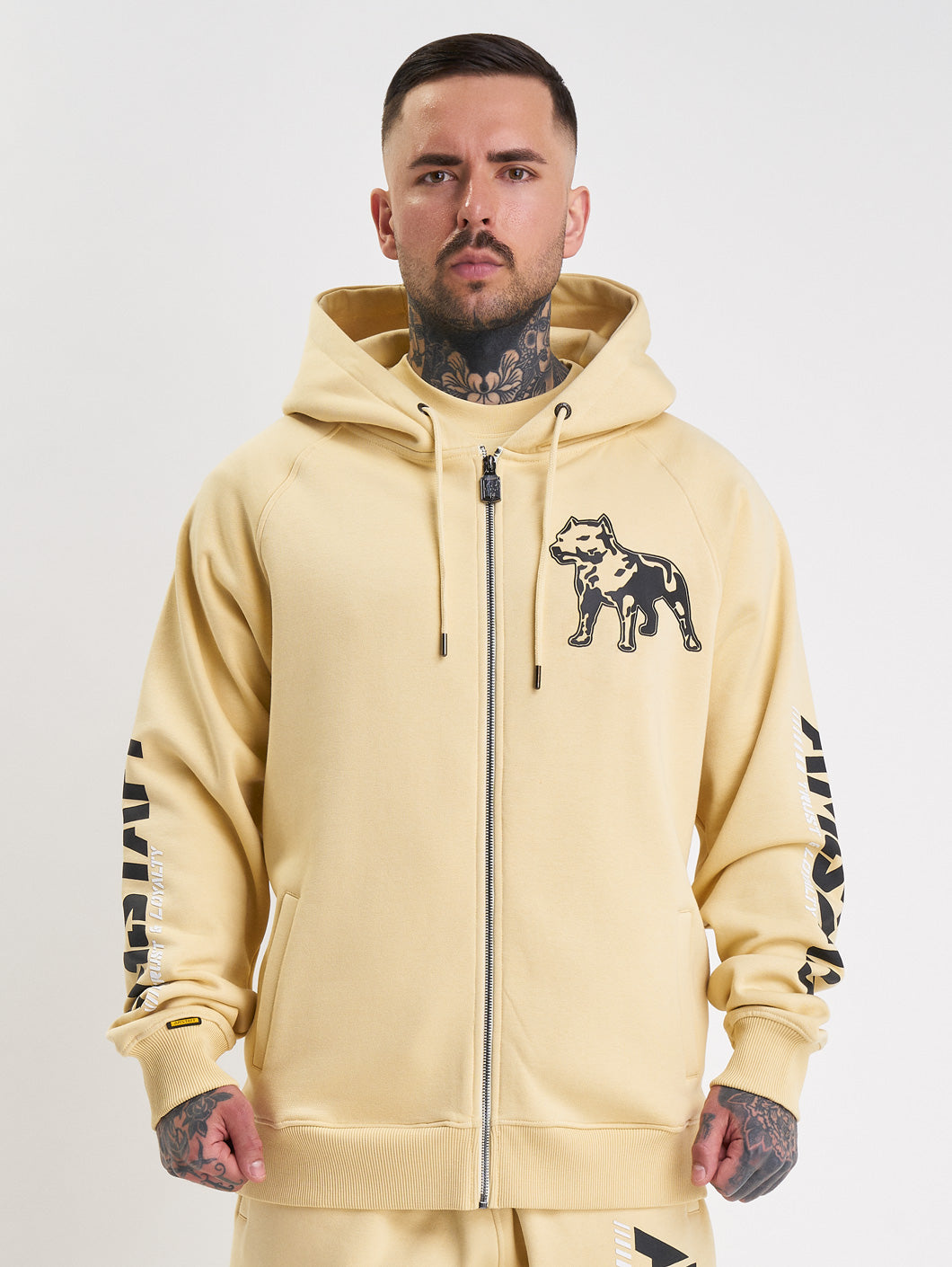 Amstaff Logo 2.0 Ziphoodie Vanilla Cream - Amstaff Wear