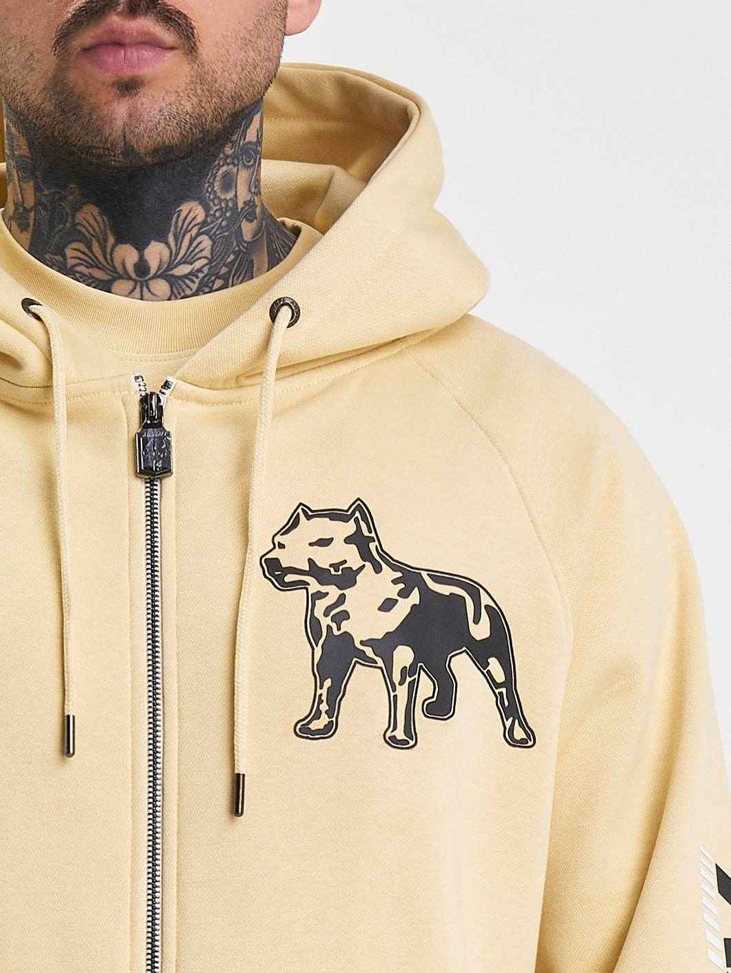 Amstaff Logo 2.0 Ziphoodie Vanilla Cream - Amstaff Wear