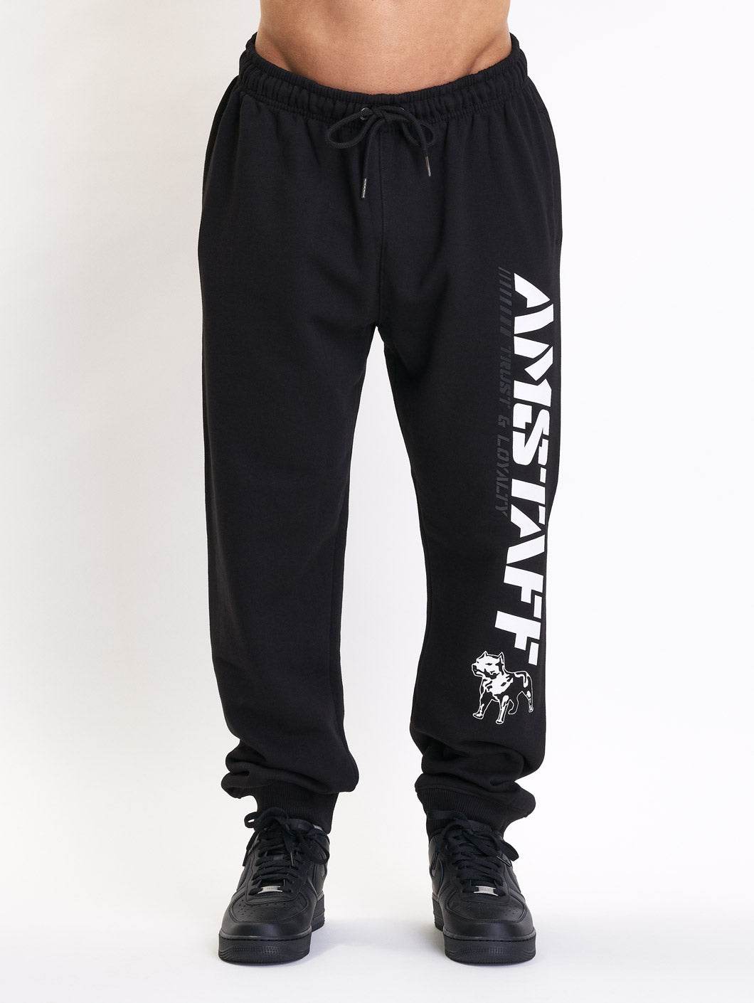 Amstaff Logo 2.0 Sweatpants Black White - Amstaff Wear