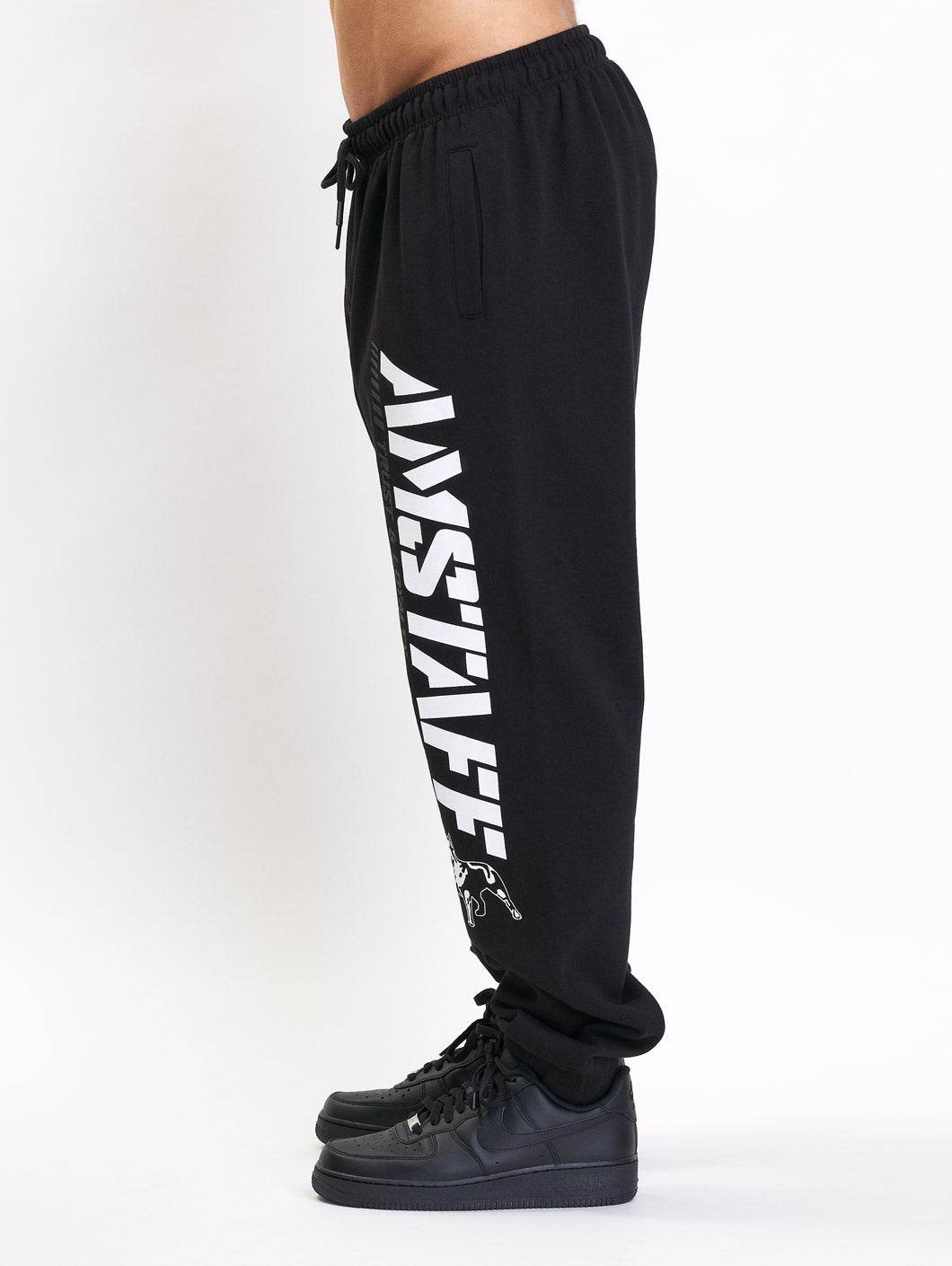 Amstaff Logo 2.0 Sweatpants Black White - Amstaff Wear