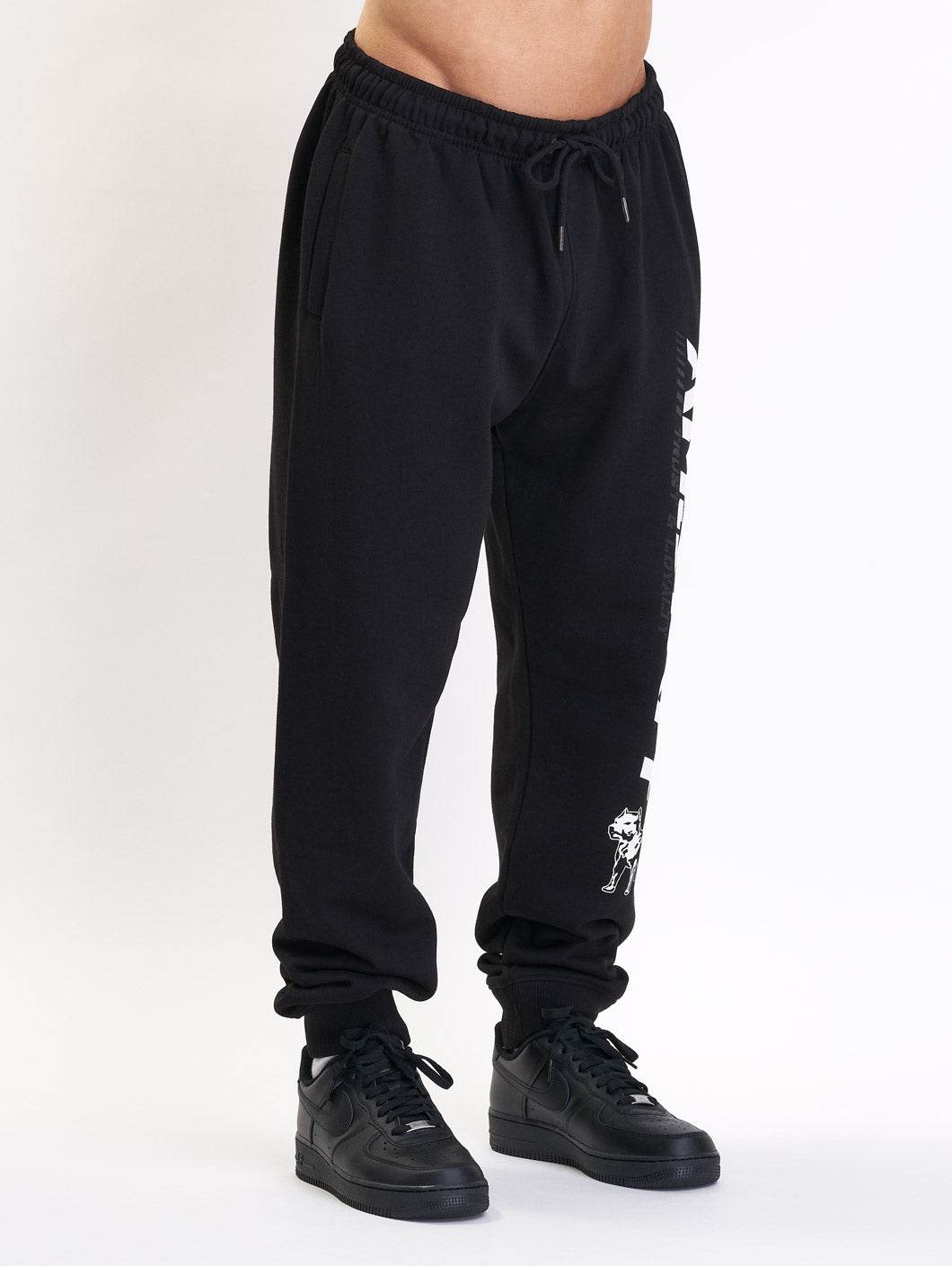 Amstaff Logo 2.0 Sweatpants Black White - Amstaff Wear