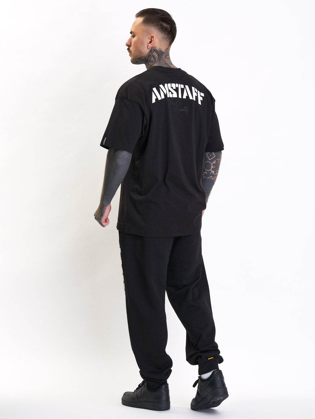 Amstaff Logo 2.0 Sweatpants Black White - Amstaff Wear