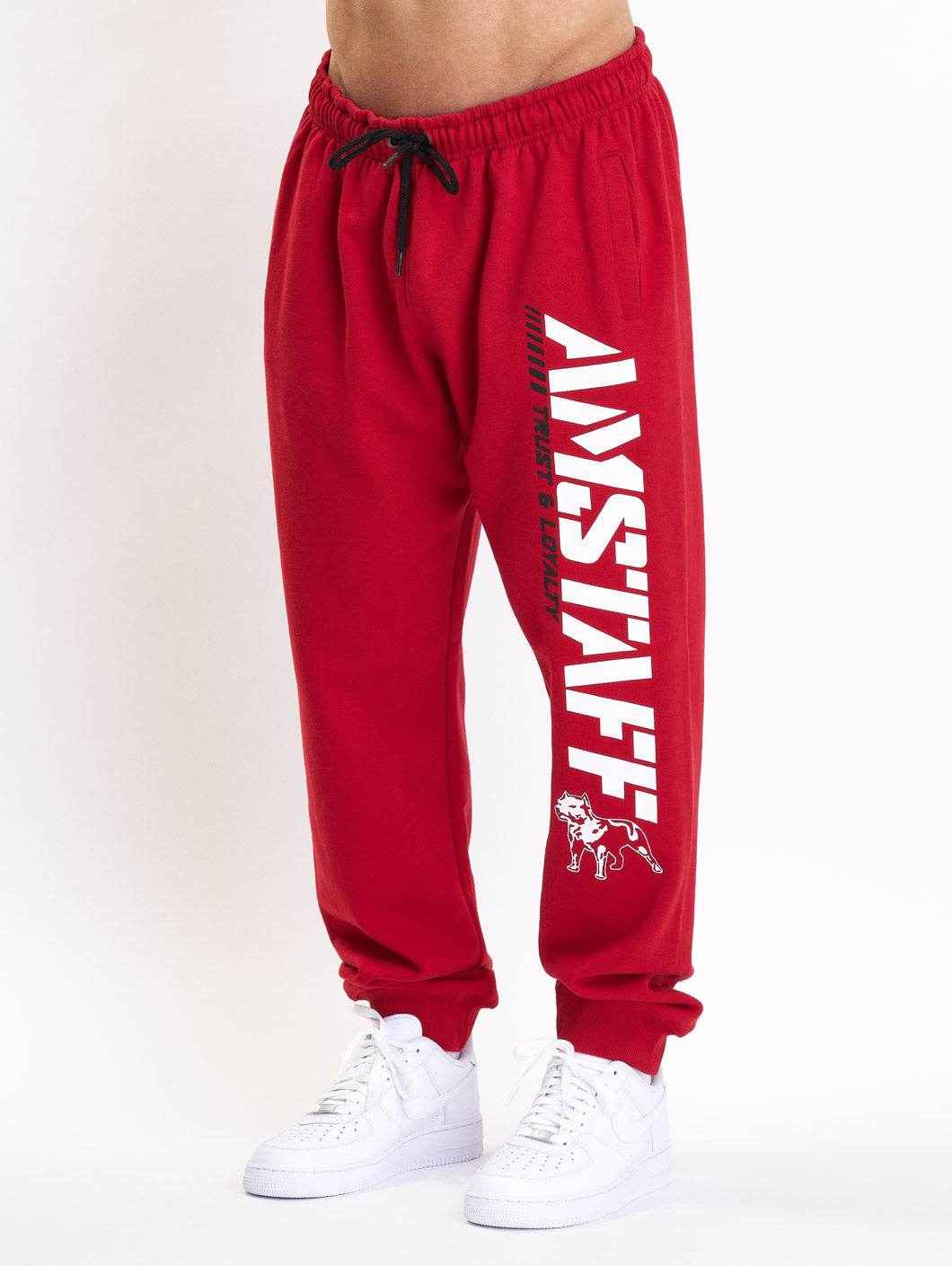 Amstaff Logo 2.0 Sweatpants Red - Amstaff Wear