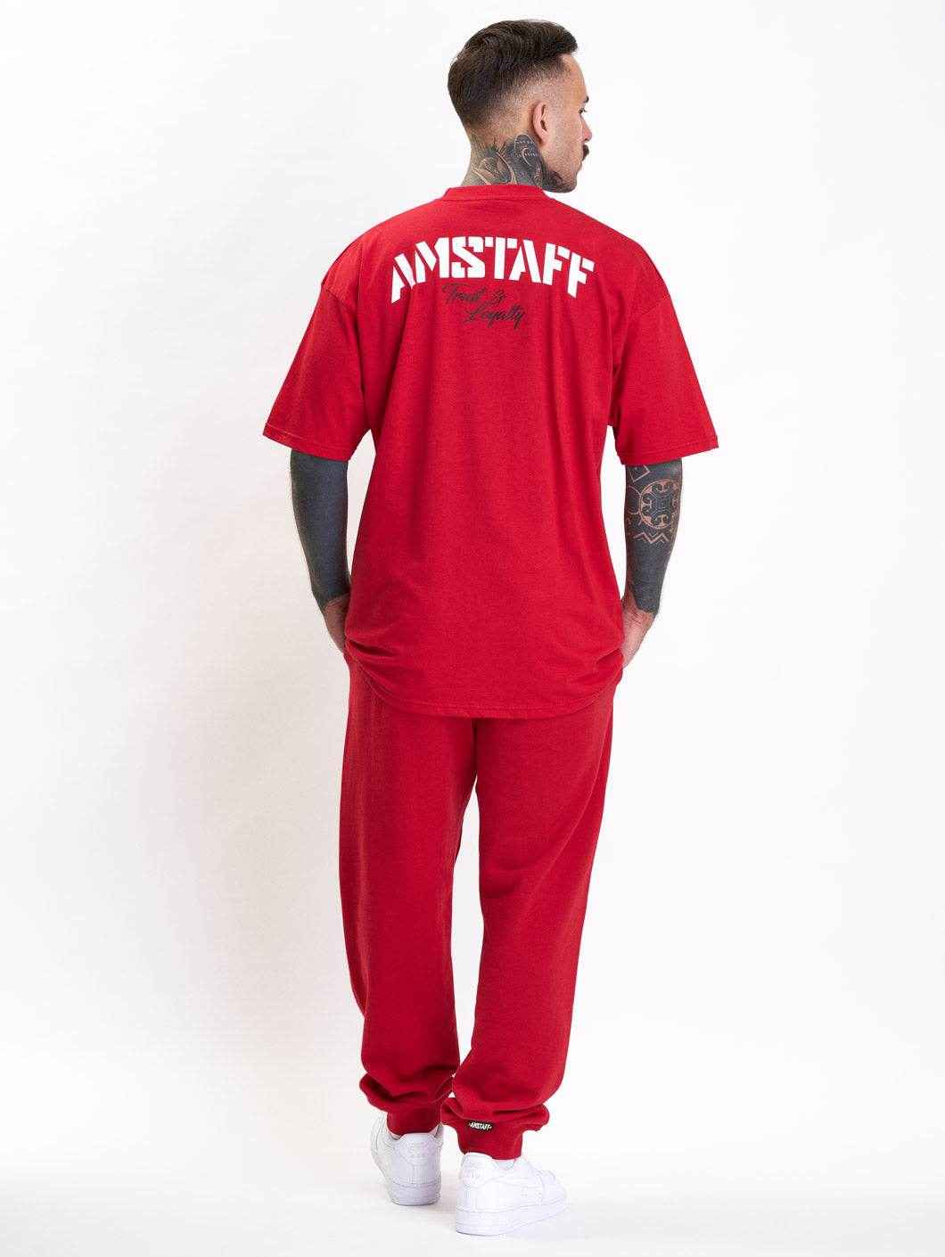 Amstaff Logo 2.0 Sweatpants Red - Amstaff Wear