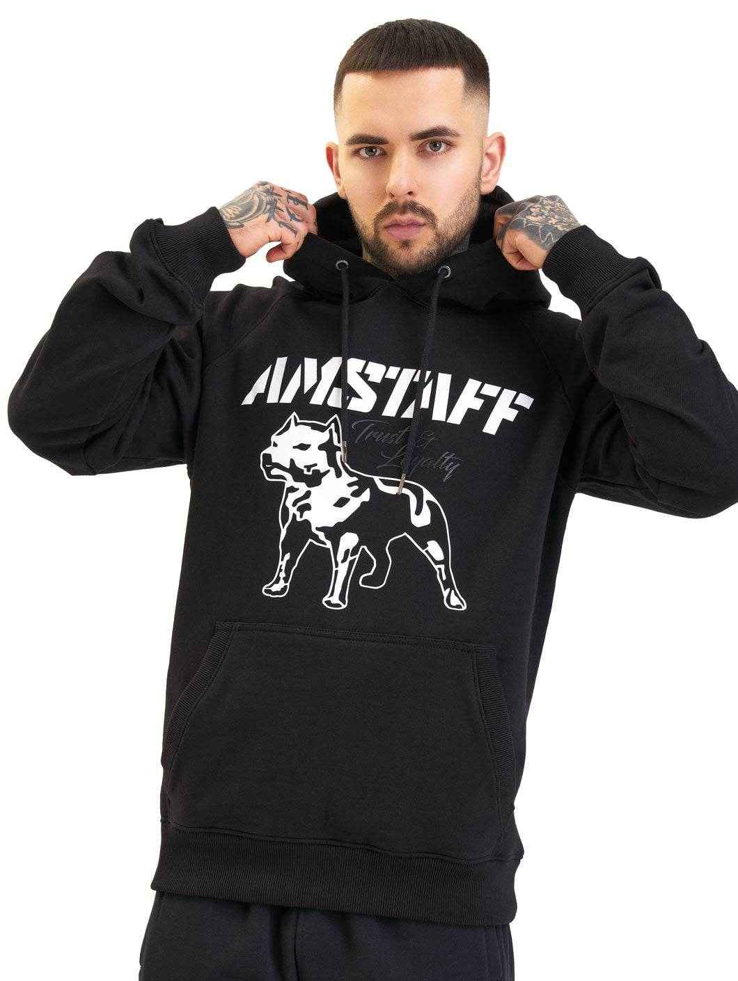 Amstaff Logo 2.0 Hoodie Black White - Amstaff Wear