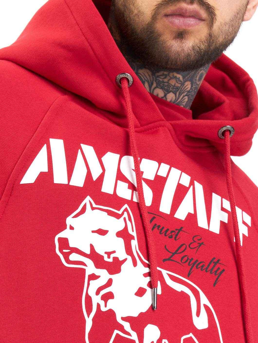 Amstaff Logo 2.0 Hoodie Red - Amstaff Wear