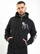 Amstaff Logo 2.0 Ziphoodie Black White - Amstaff Wear