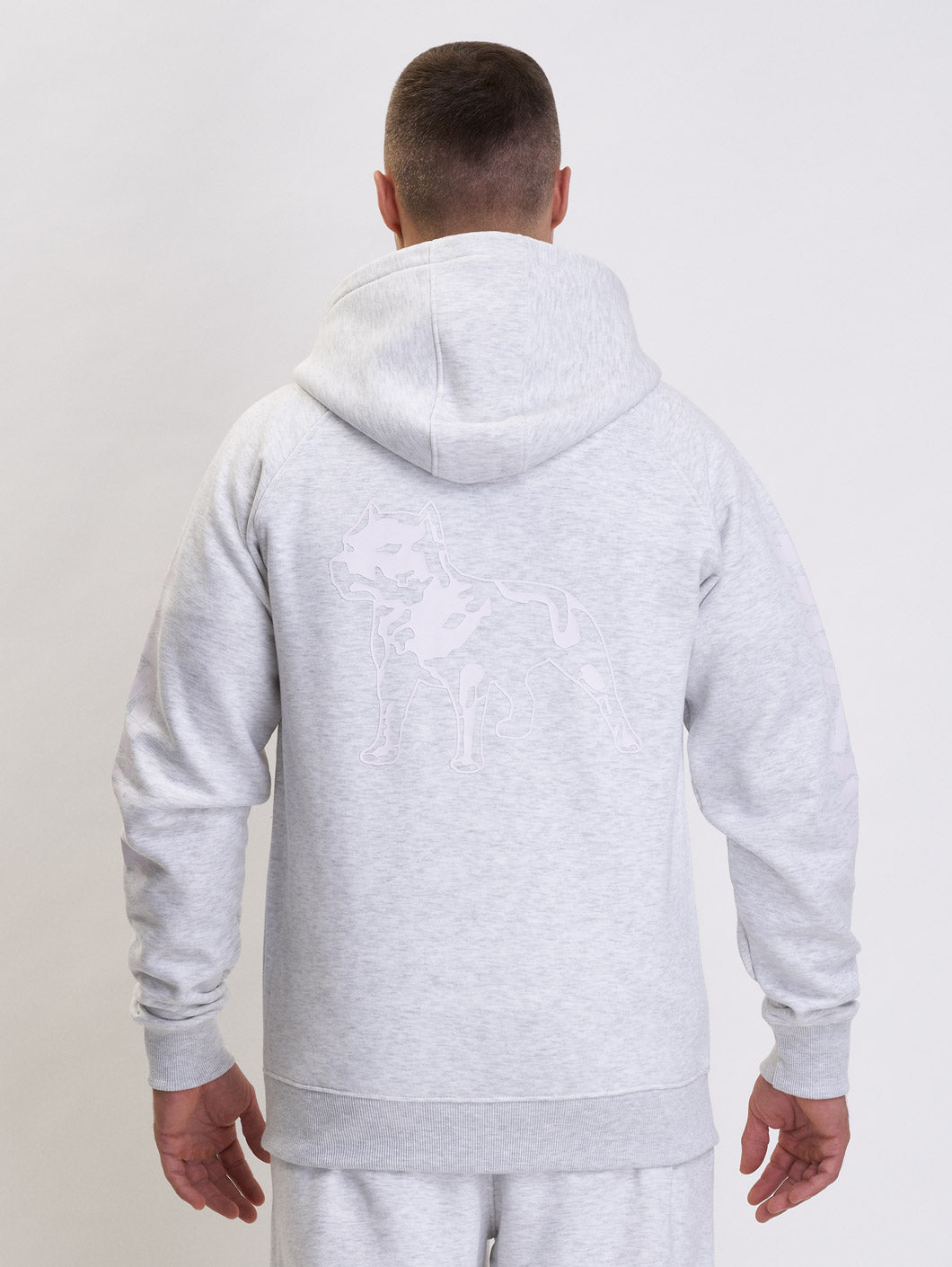 Amstaff Logo 2.0 Ziphoodie Light Grey - Amstaff Wear