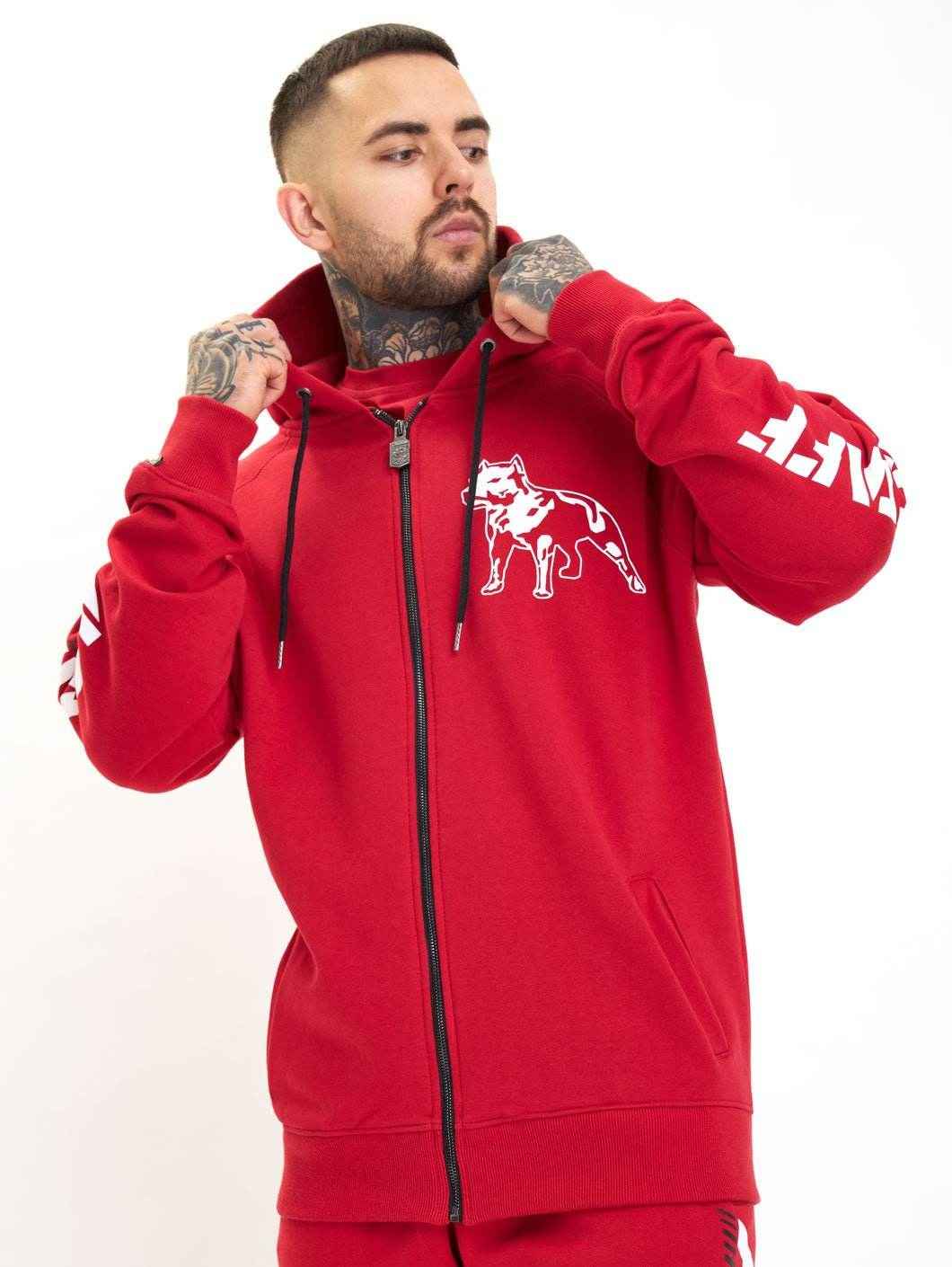 Amstaff Logo 2.0 Ziphoodie Red - Amstaff Wear